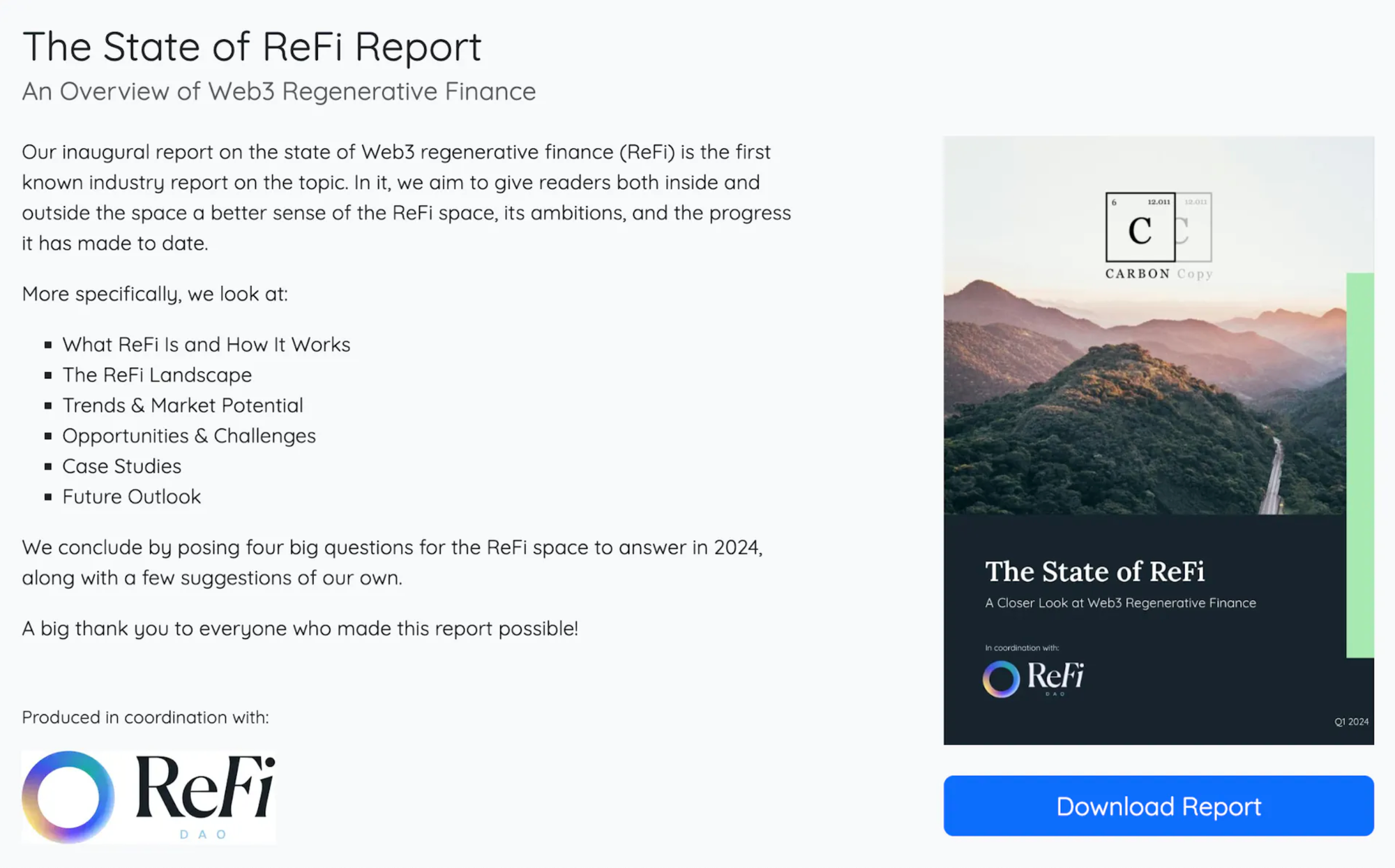 Explore the Future of ReFi with "The State of ReFi" 2024 Report Breakdown